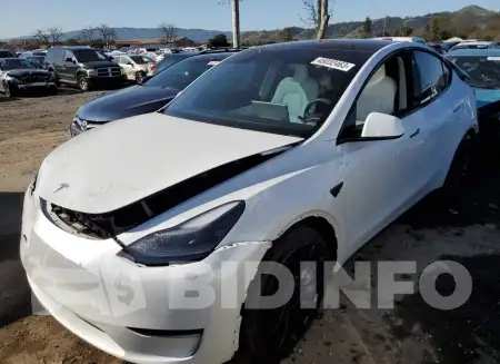 Tesla Model Y 2022 White AUTOMATIC 7SAYGDEF6NF492791 Bidinfo APP