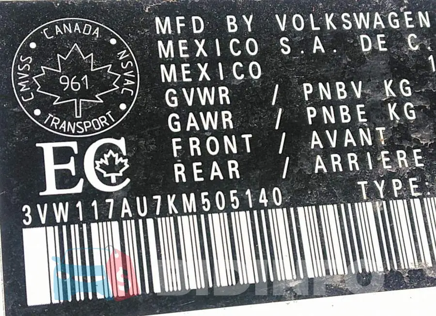 3VW117AU7KM505140 Photo# 9