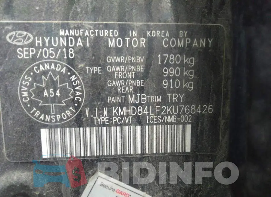KMHD84LF2KU768426 Photo# 9