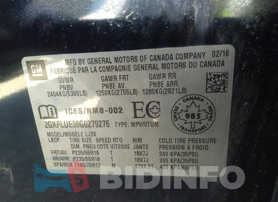 2GKFLUE36G6279276 Photo# 9