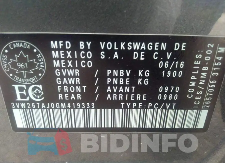3VW267AJ0GM419333 Photo# 9