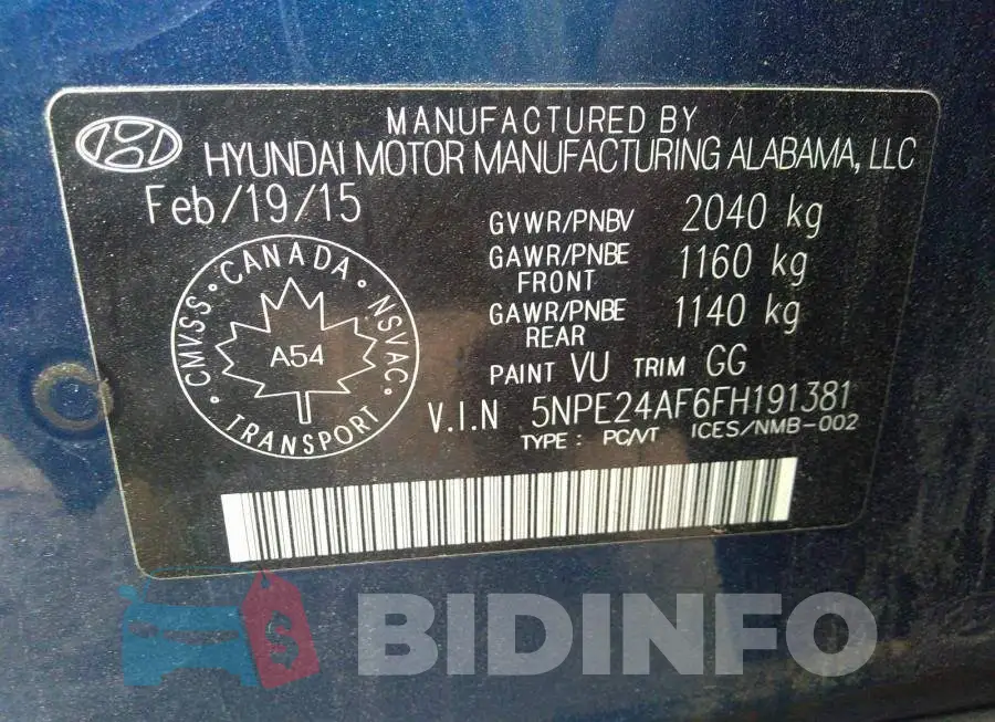 5NPE24AF6FH191381 Photo# 9