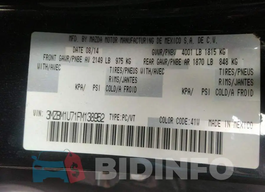 3MZBM1U71FM138952 Photo# 9