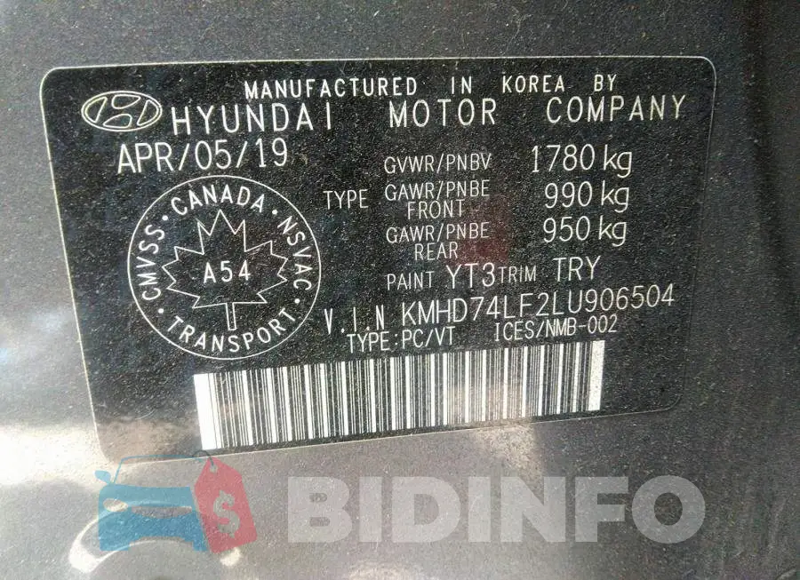KMHD74LF2LU906504 Photo# 9