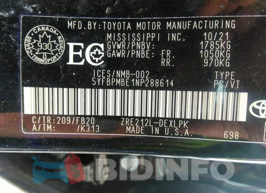 5YFBPMBE1NP288614 Photo# 9