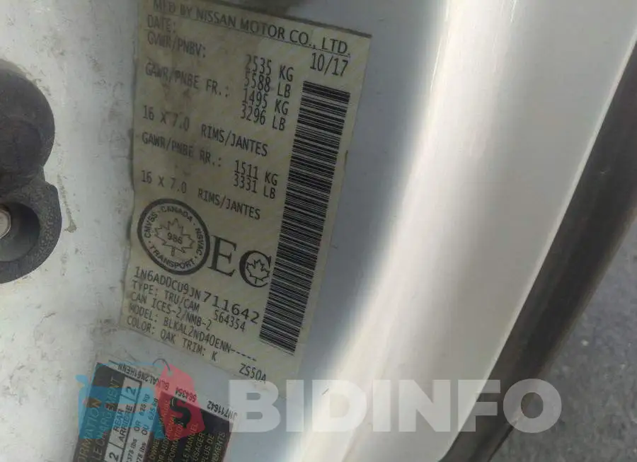 1N6AD0CU9JN711642 Photo# 9