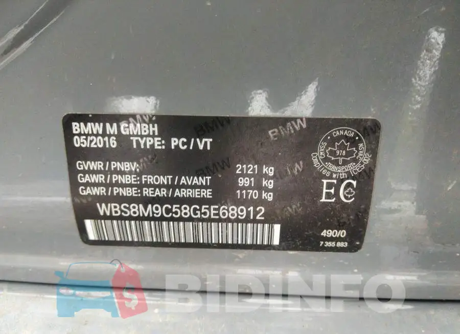 WBS8M9C58G5E68912 Photo# 9
