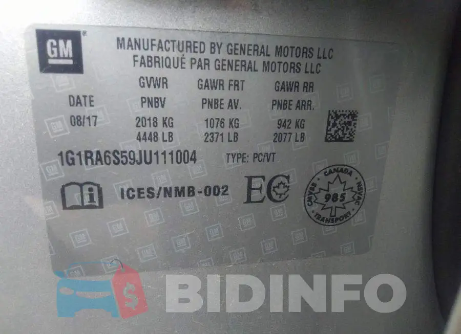 1G1RA6S59JU111004 Photo# 9