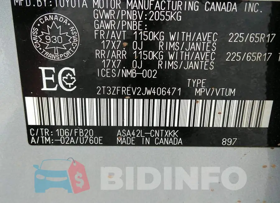 2T3ZFREV2JW406471 Photo# 9