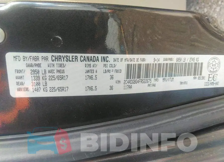 2C4RDGBG4FR522675 Photo# 9