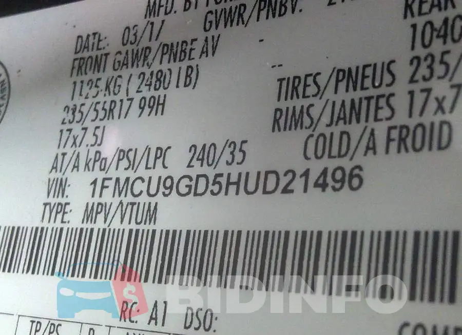 1FMCU9GD5HUD21496 Photo# 9