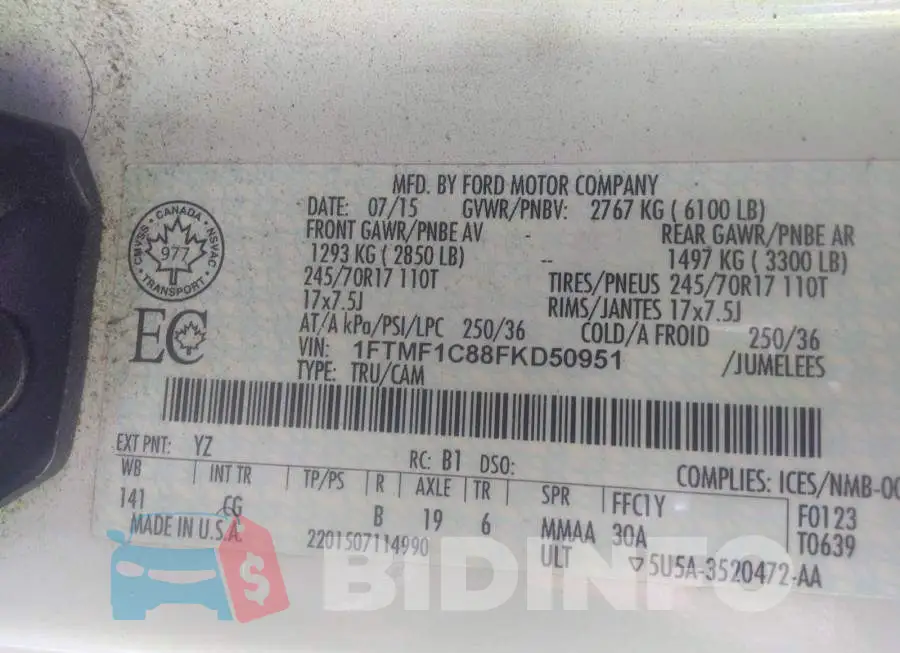 1FTMF1C88FKD50951 Photo# 9