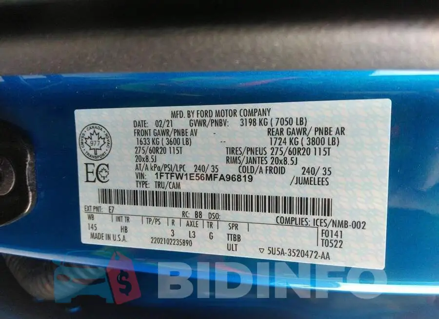 1FTFW1E56MFA96819 Photo# 9