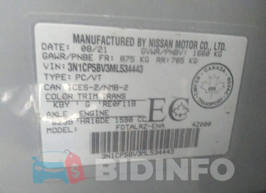 3N1CP5BV3ML534443 Photo# 9