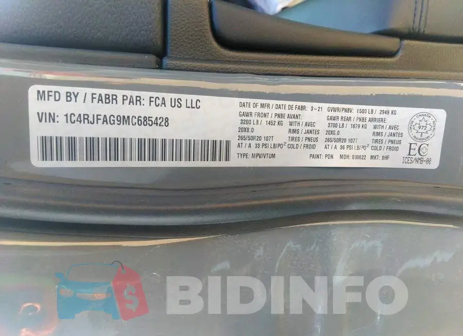 1C4RJFAG9MC685428 Photo# 9
