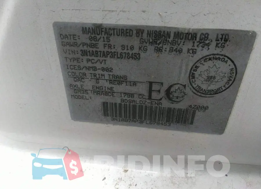 3N1AB7AP3FL678453 Photo# 9