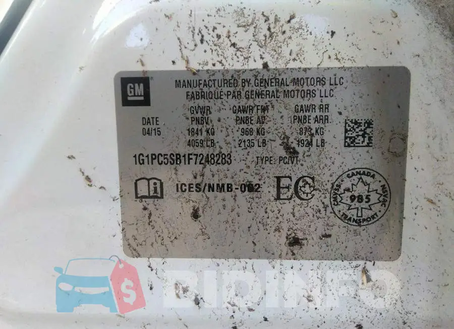 1G1PC5SB1F7248283 Photo# 9