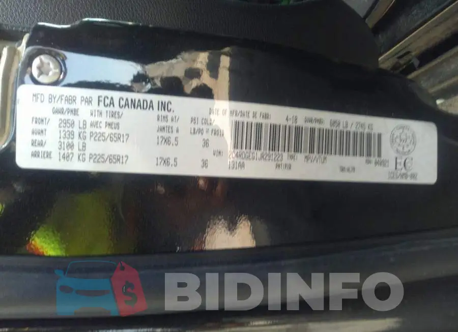 2C4RDGEG1JR291223 Photo# 9