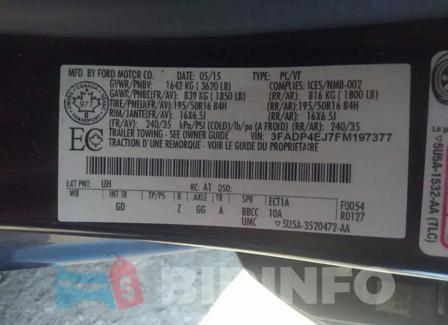 3FADP4EJ7FM197377 Photo# 9