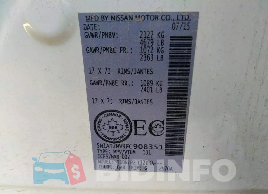 5N1AT2MV9FC908351 Photo# 9