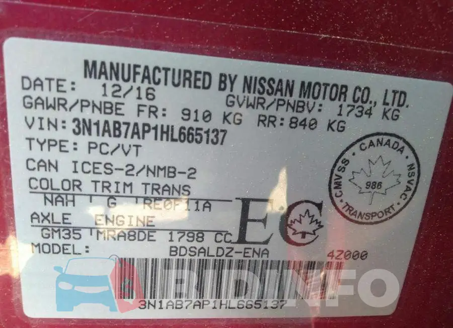 3N1AB7AP1HL665137 Photo# 9
