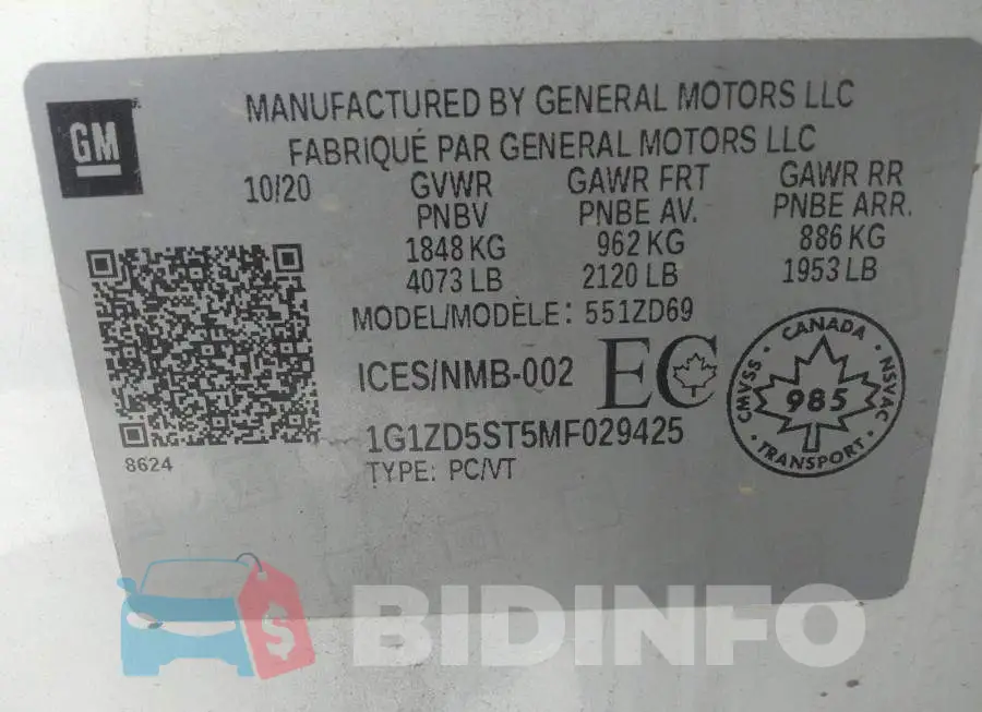 1G1ZD5ST5MF029425 Photo# 9