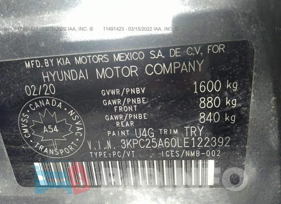 3KPC25A60LE122392 Photo# 9