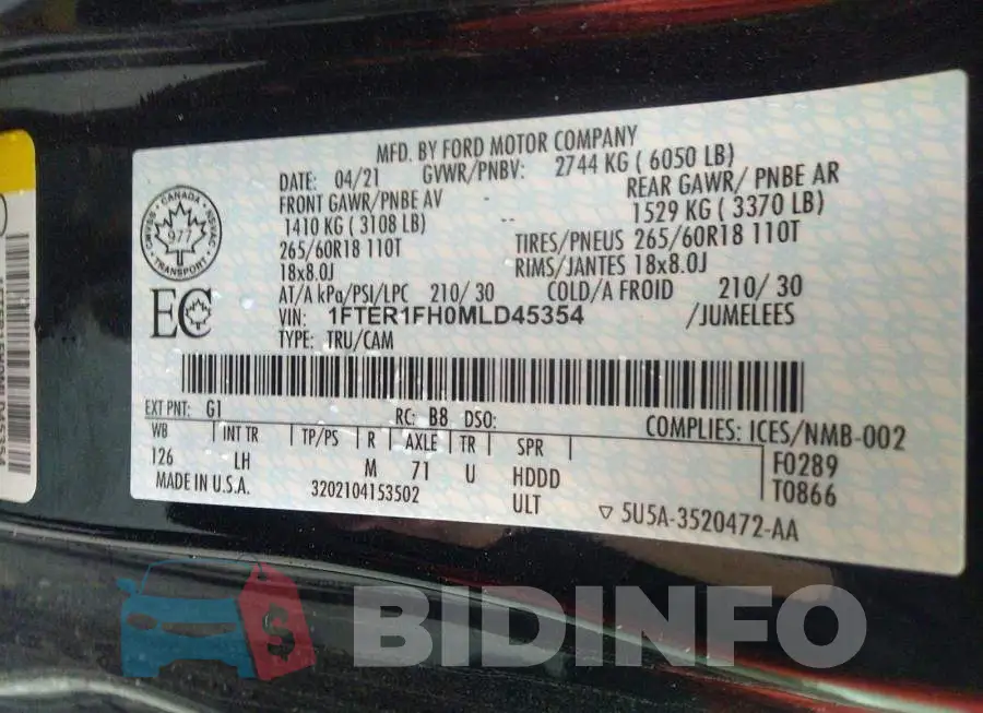 1FTER1FH0MLD45354 Photo# 9