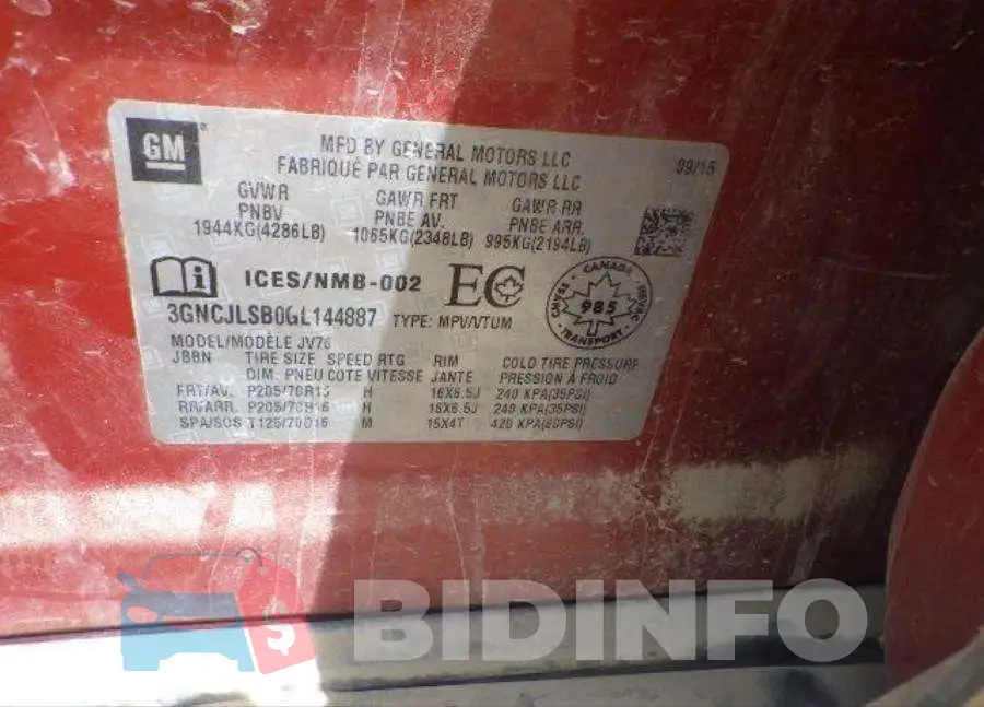 3GNCJLSB0GL144887 Photo# 8
