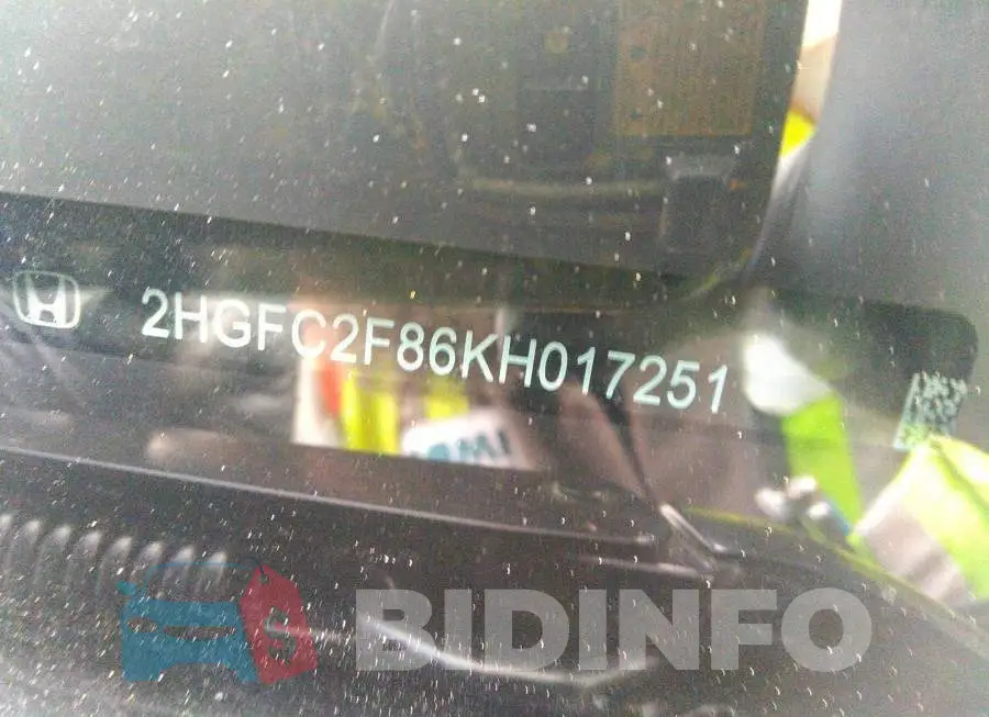 2HGFC2F86KH017251 Photo# 9