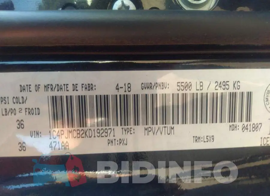 1C4PJMCB2KD192971 Photo# 9