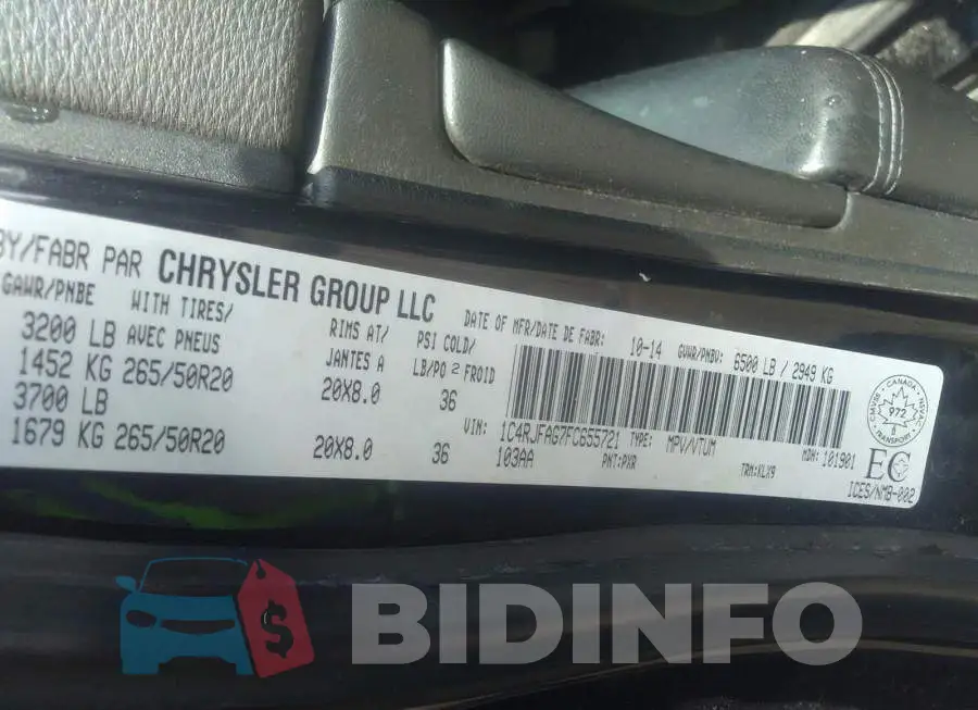 1C4RJFAG7FC655721 Photo# 9