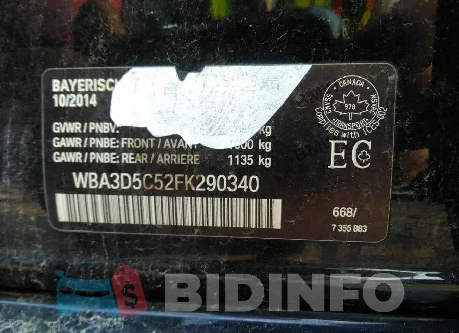 WBA3D5C52FK290340 Photo# 9