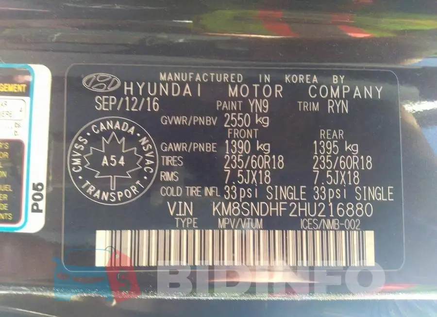 KM8SNDHF2HU216880 Photo# 9
