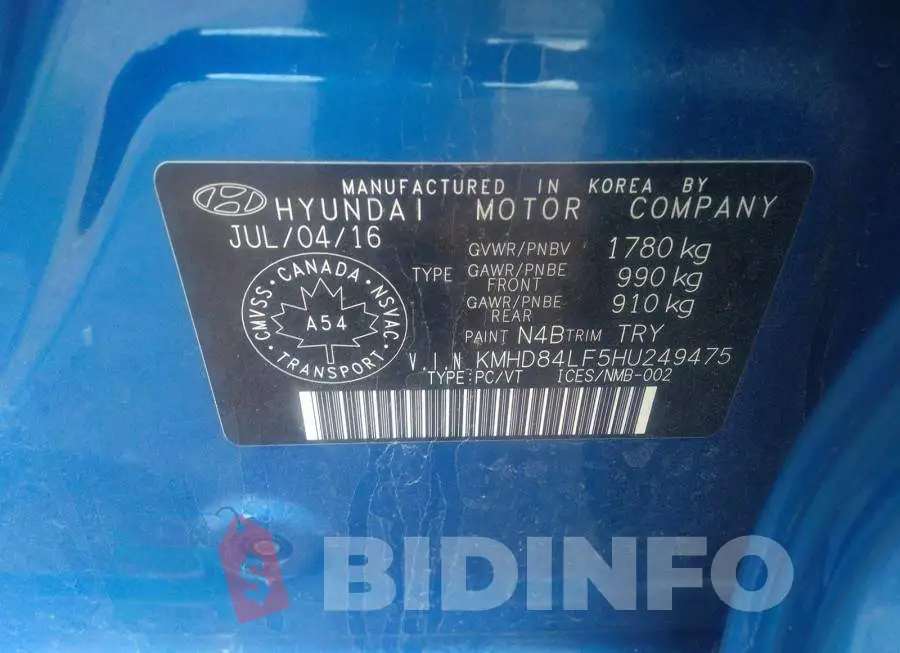 KMHD84LF5HU249475 Photo# 9