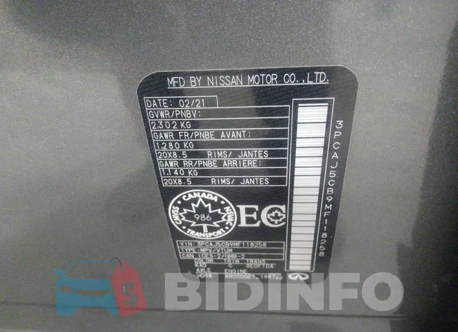 3PCAJ5CB9MF118258 Photo# 9