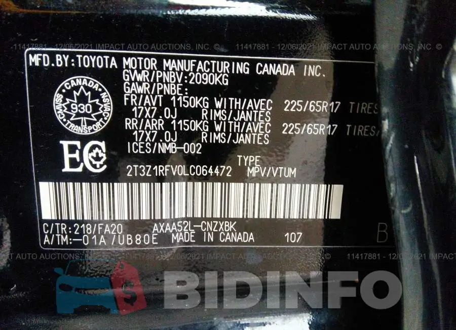 2T3Z1RFV0LC064472 Photo# 9
