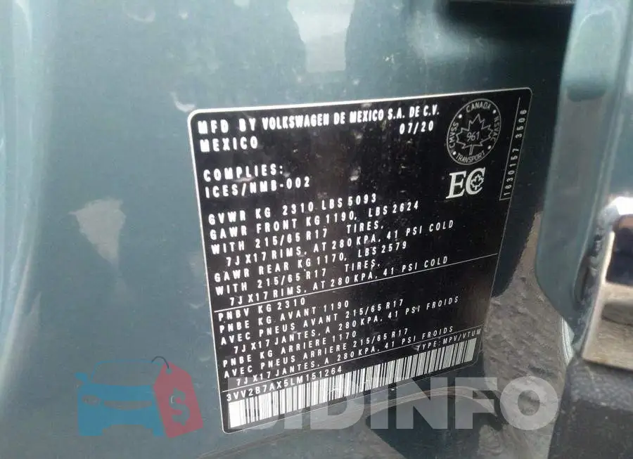 3VV2B7AX5LM151264 Photo# 9