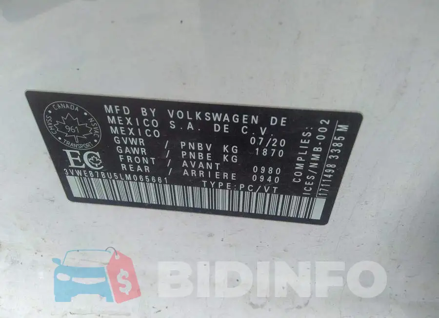 3VWEB7BU5LM065661 Photo# 9