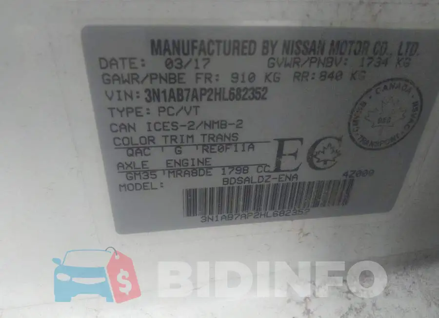 3N1AB7AP2HL682352 Photo# 9