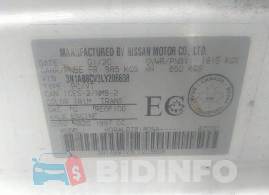 3N1AB8CV3LY206608 Photo# 9