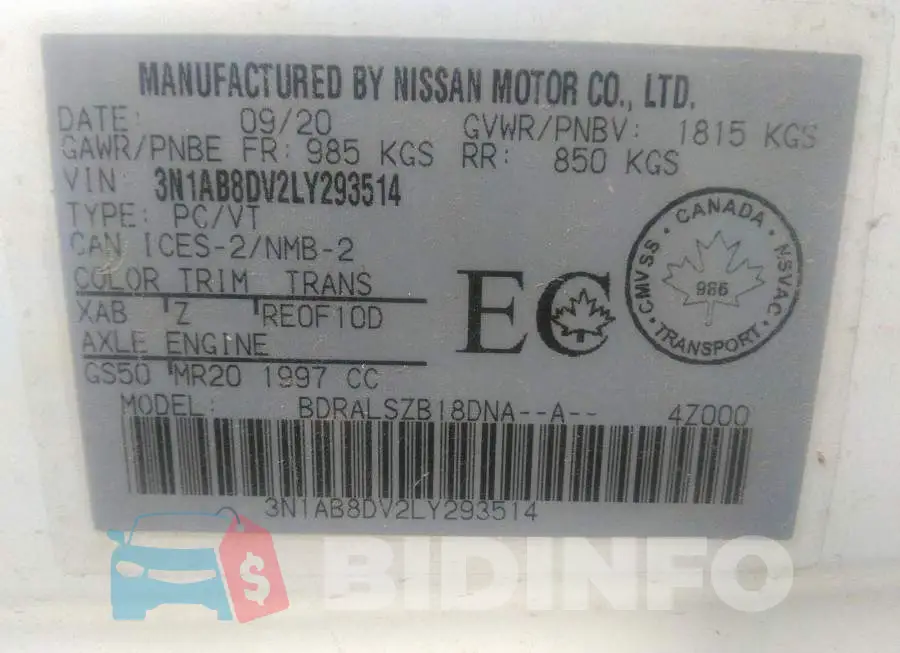 3N1AB8DV2LY293514 Photo# 9