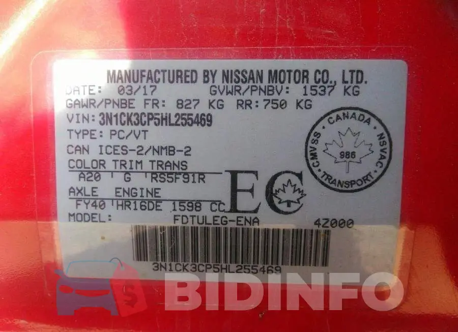 3N1CK3CP5HL255469 Photo# 9