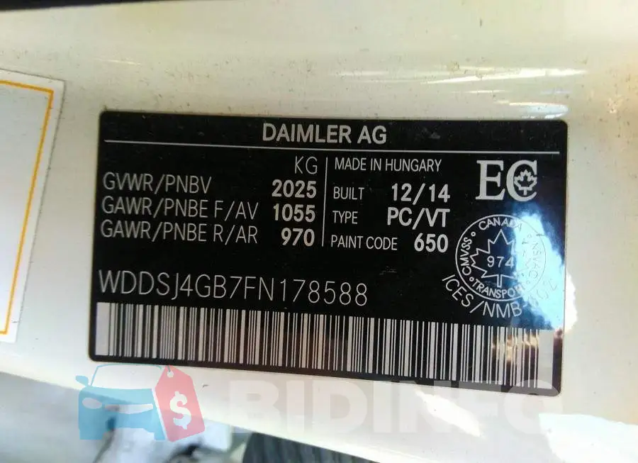 WDDSJ4GB7FN178588 Photo# 9