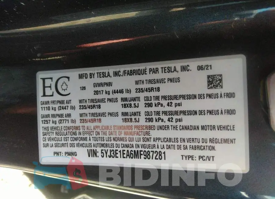 5YJ3E1EA6MF987281 Photo# 9