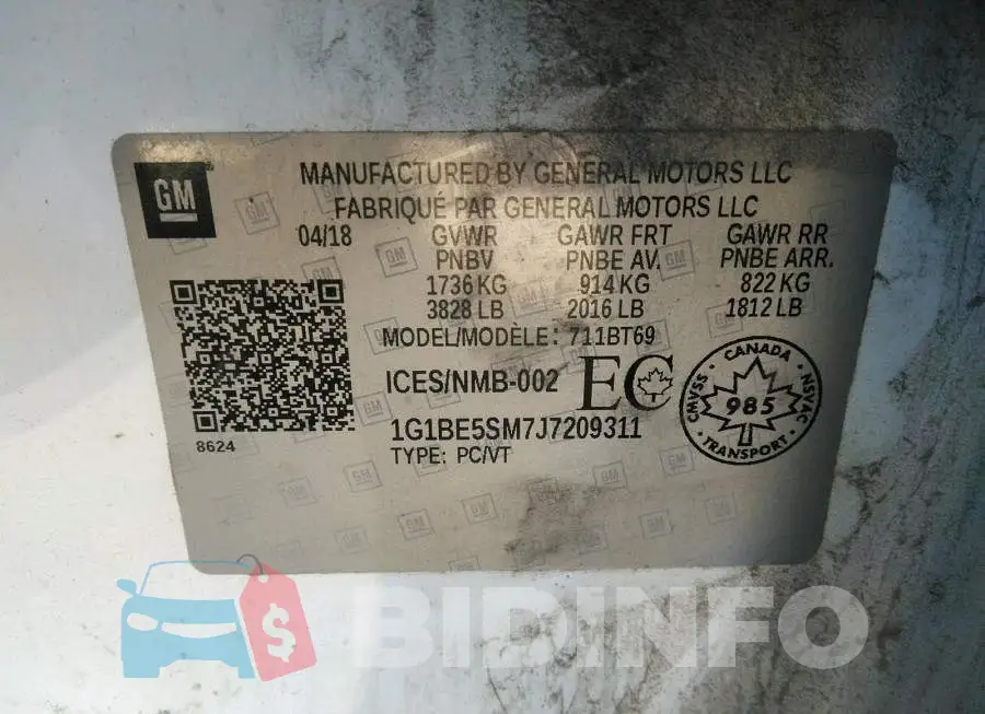 1G1BE5SM7J7209311 Photo# 9