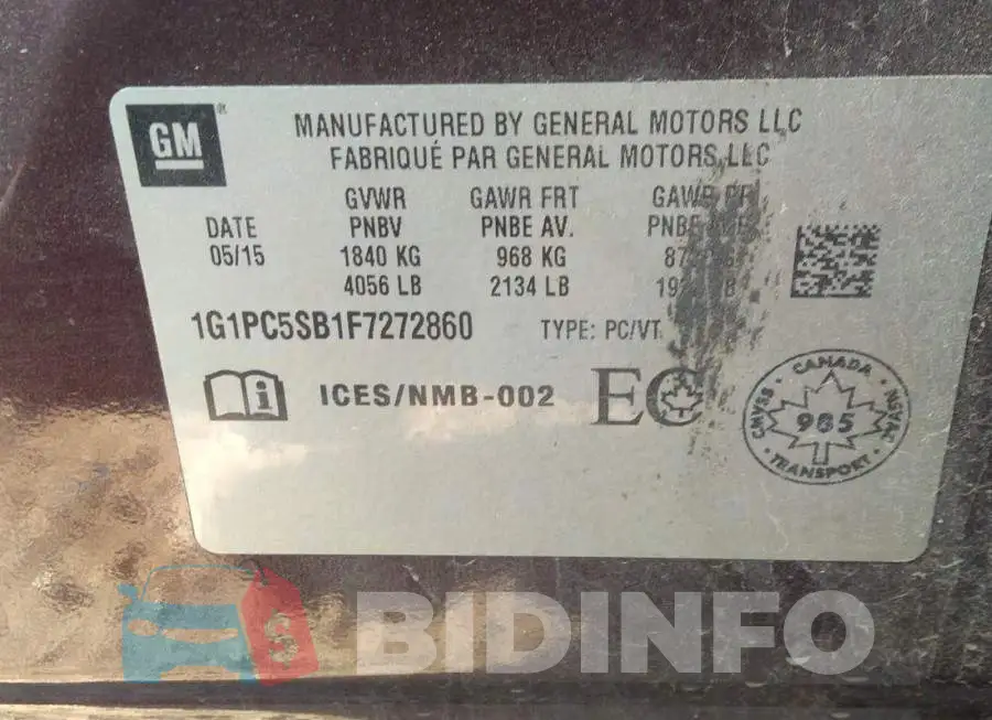 1G1PC5SB1F7272860 Photo# 9