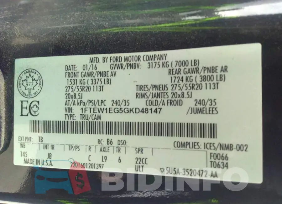 1FTEW1EG5GKD48147 Photo# 9