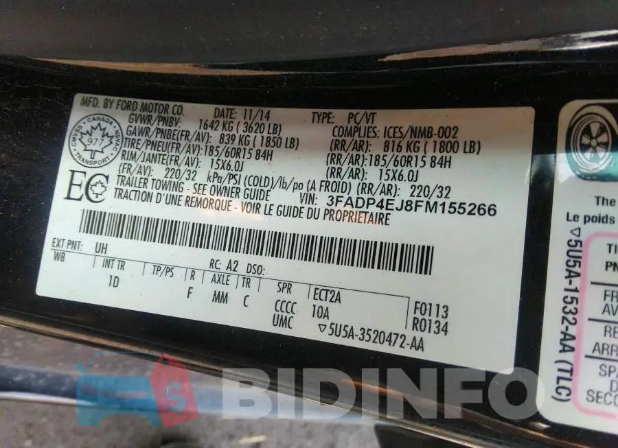3FADP4EJ8FM155266 Photo# 9