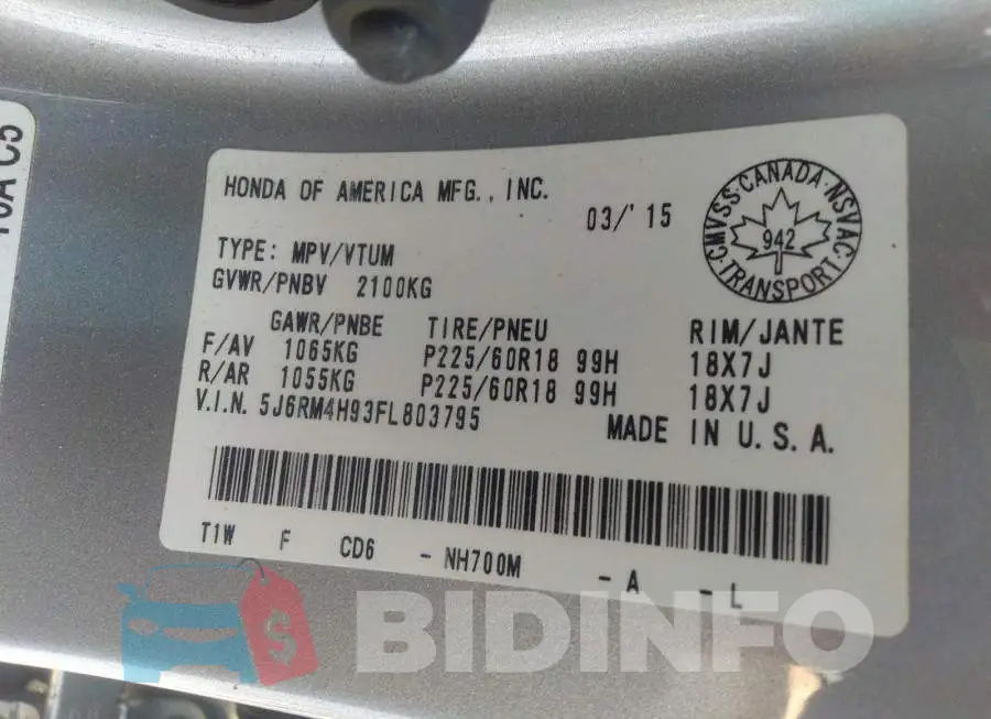 5J6RM4H93FL803795 Photo# 9